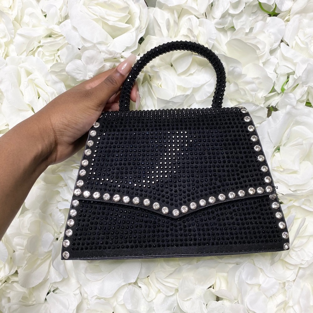 BLACK STUDDED PURSE